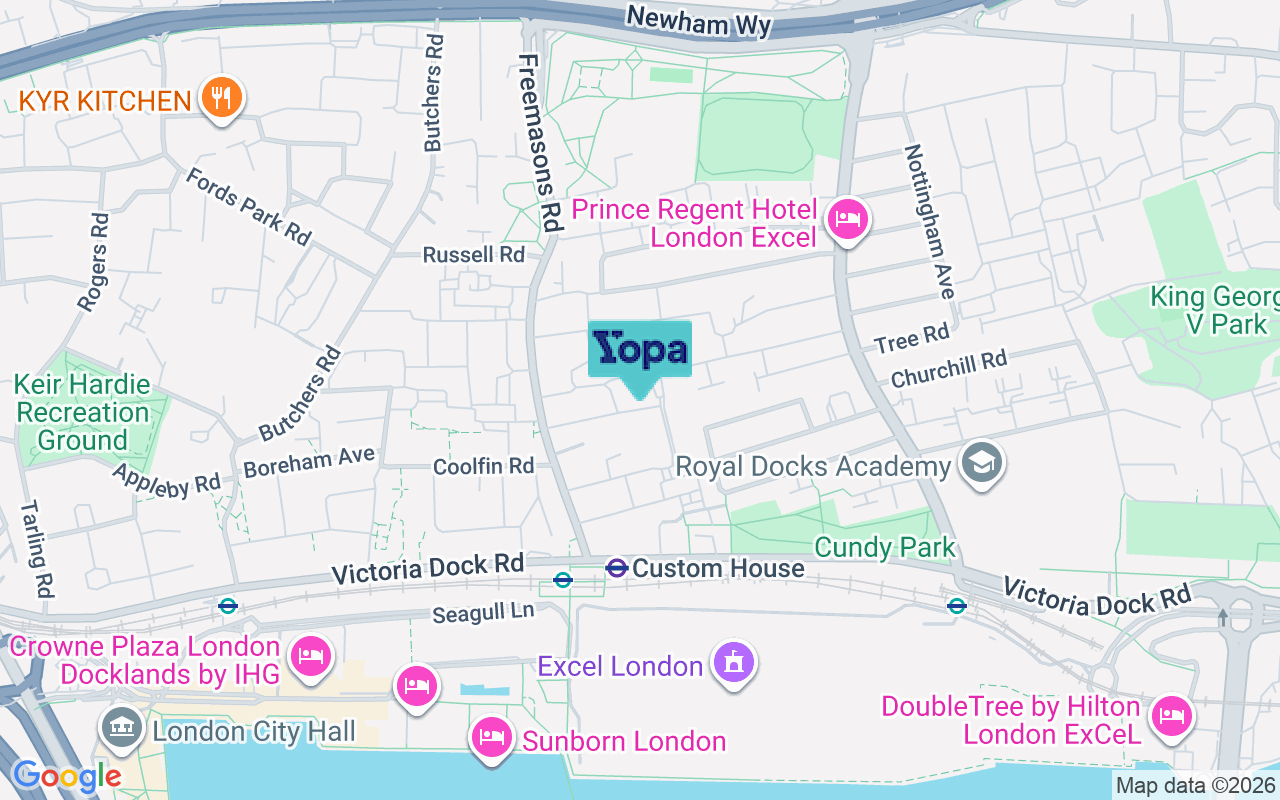 Map showing the location of E16 3NZ