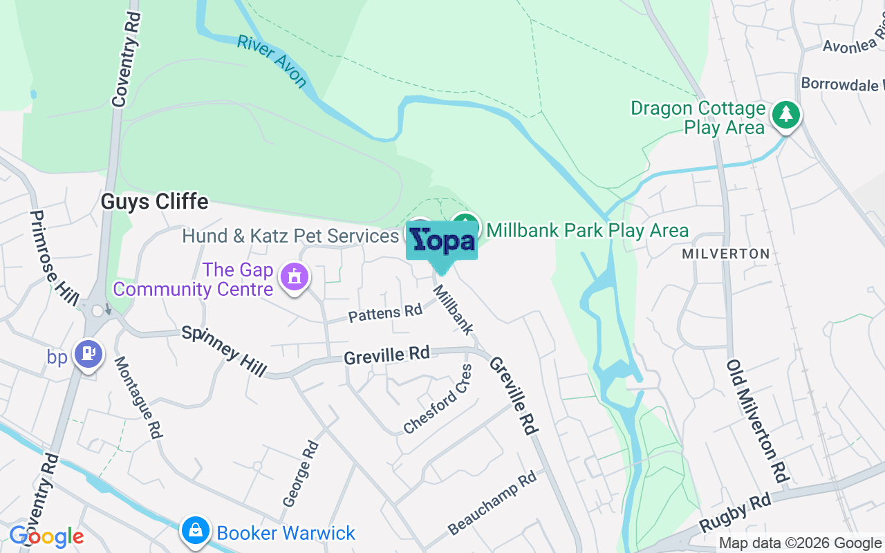 Map showing the location of CV34 5TH