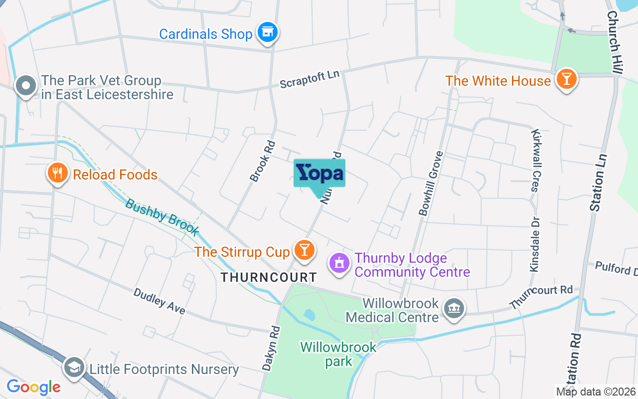 Map showing the location of LE5 2HQ