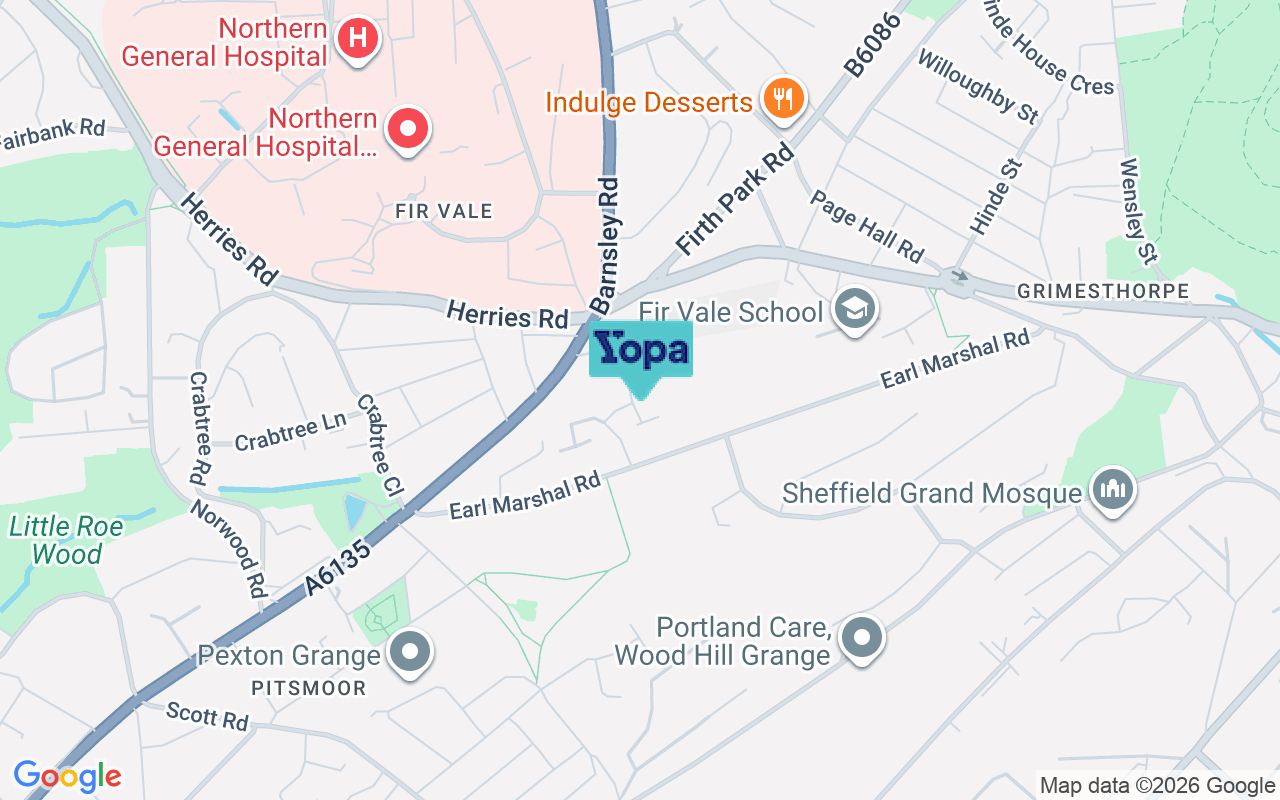 Map showing the location of S4 8BZ