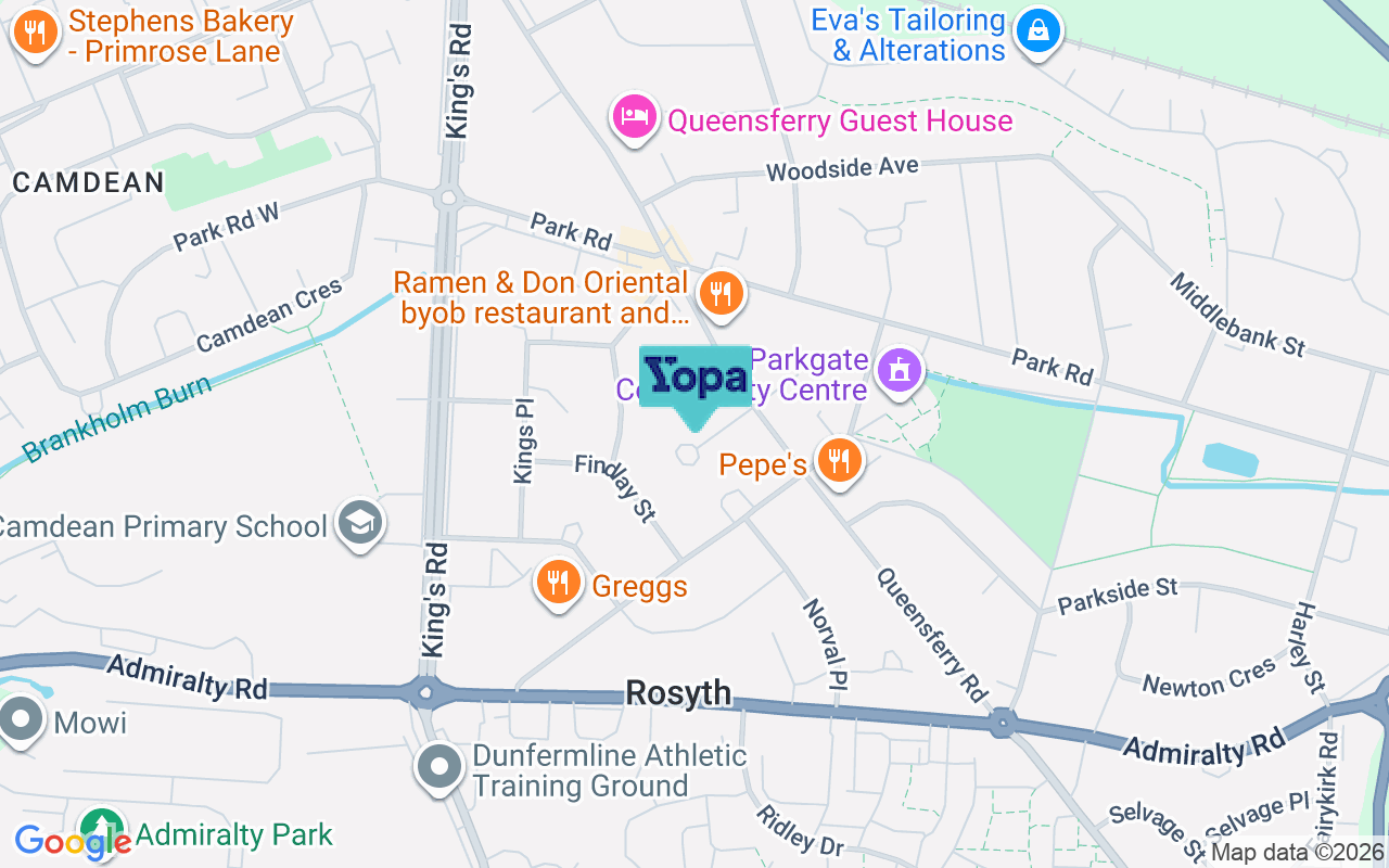 Map showing the location of KY11 2PJ