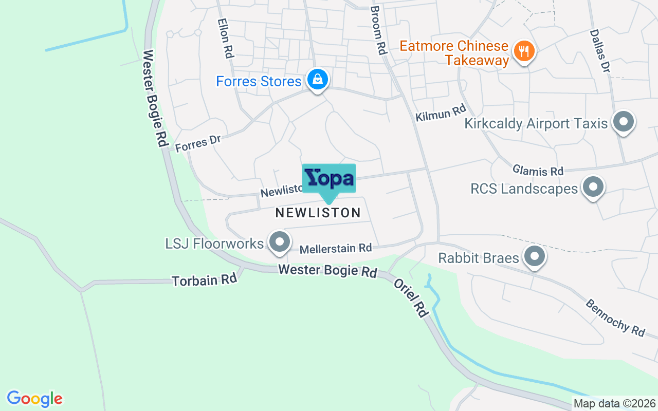 Map showing the location of KY2 6TZ