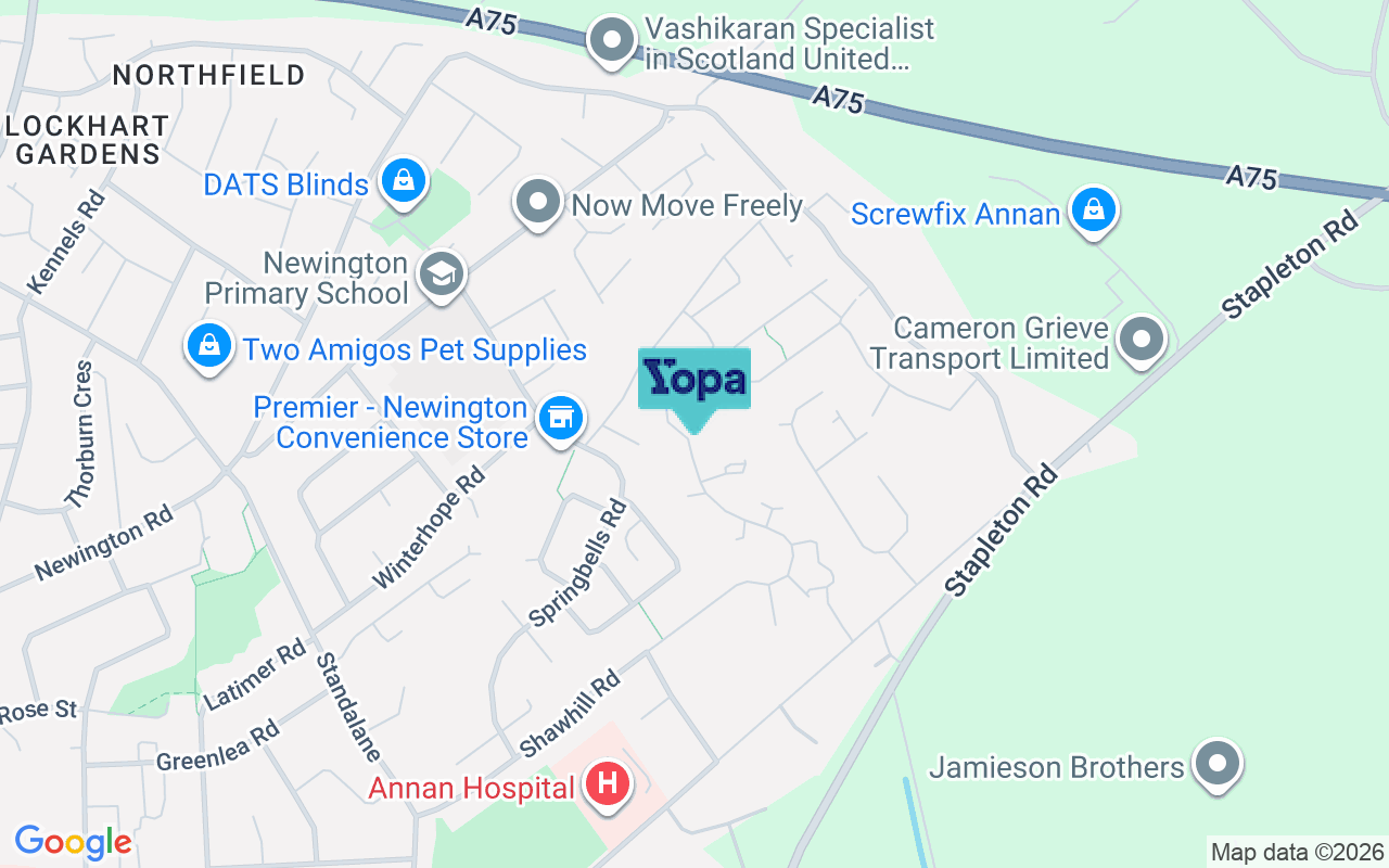 Map showing the location of DG12 6JS