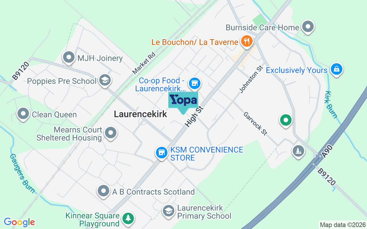 Map showing the location of AB30 1GL
