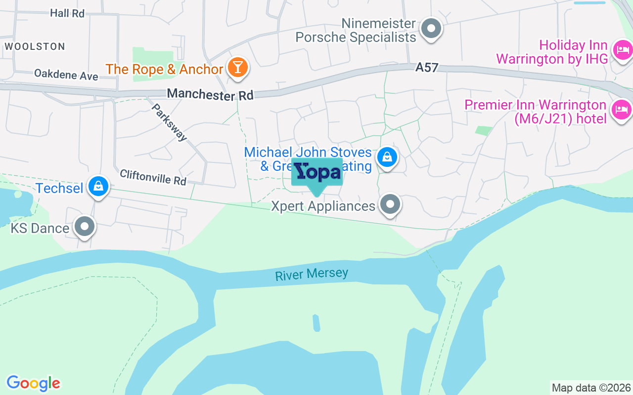 Map showing the location of WA1 4QY