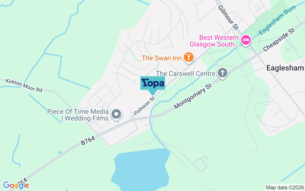 Map showing the location of G76 0BB