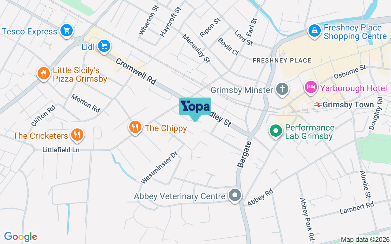 Map showing the location of DN34 4NS