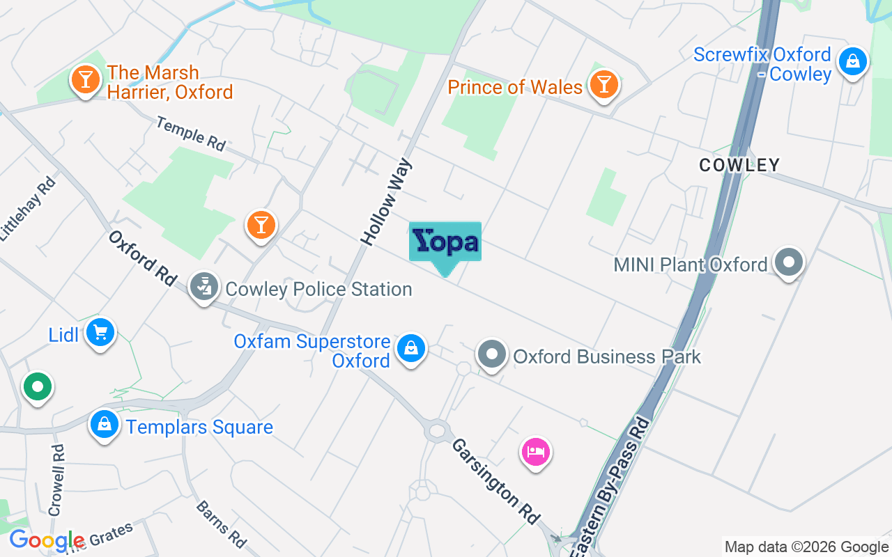 Map showing the location of OX4 2JN