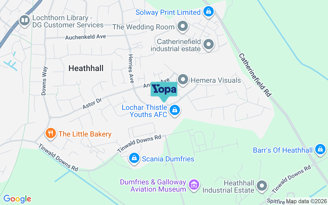 Map showing the location of DG1 3ST