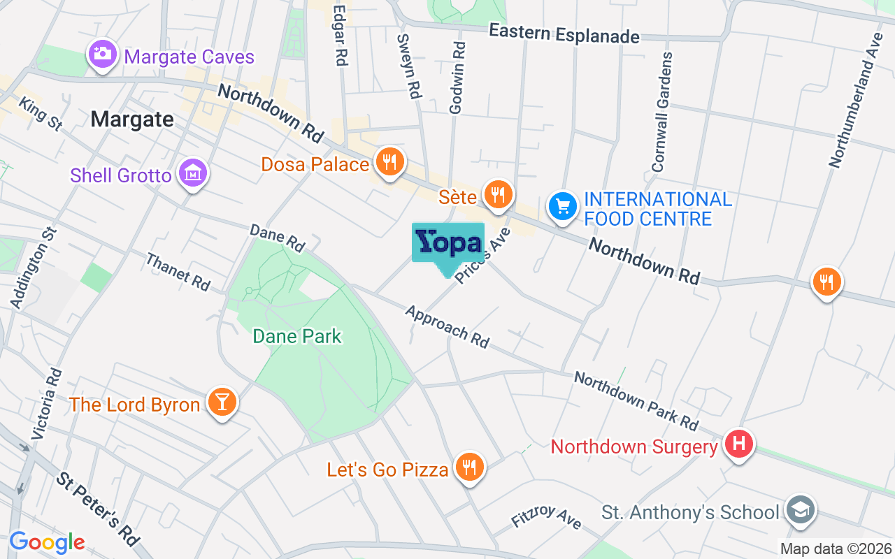 Map showing the location of CT9 2NT