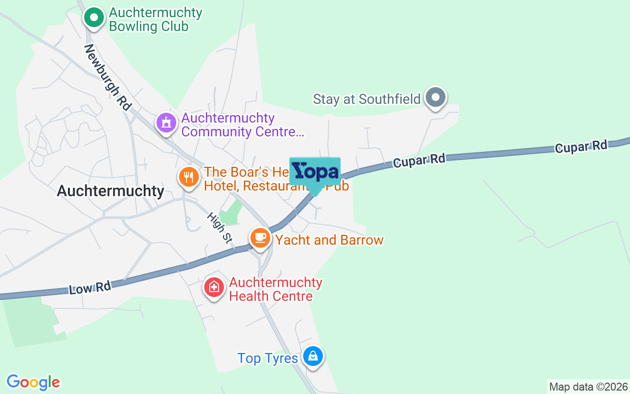 Map showing the location of KY14 7DD
