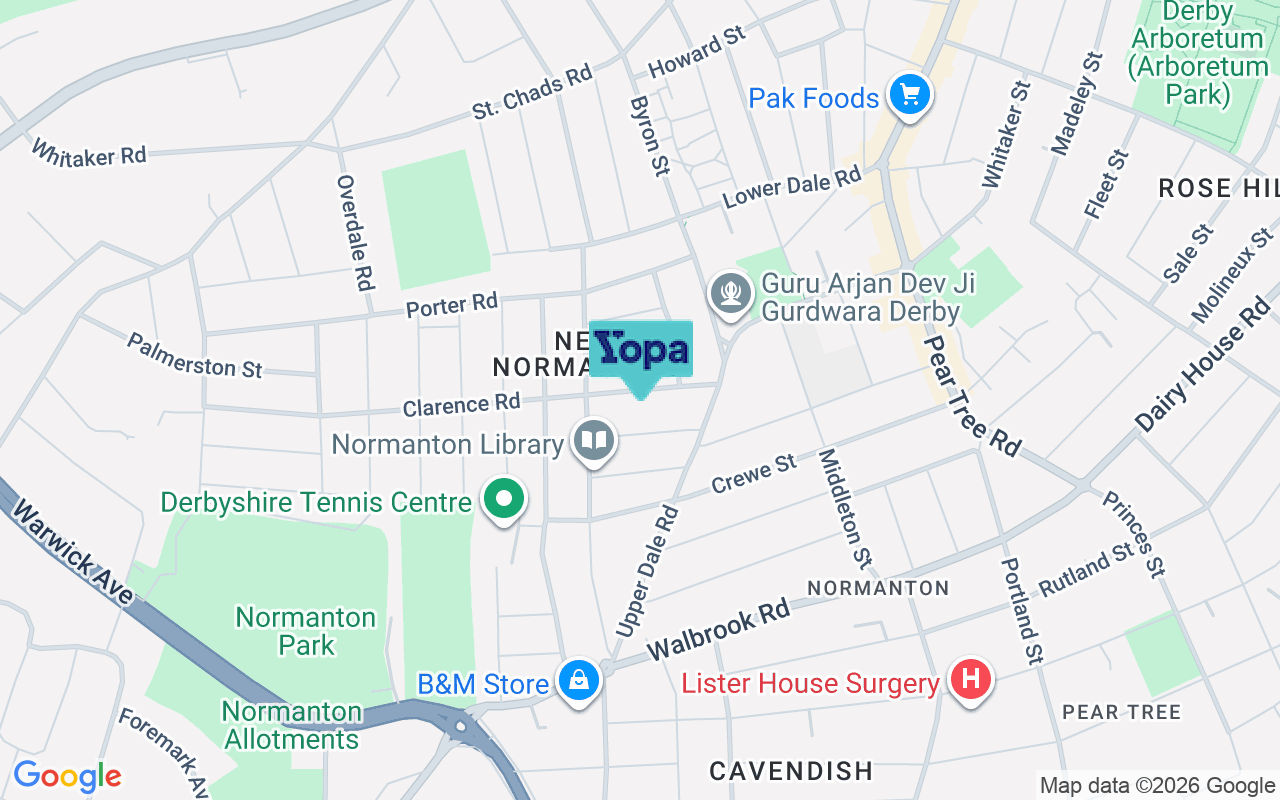 Map showing the location of DE23 6LN