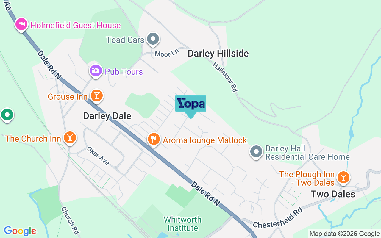 Map showing the location of DE4 2TS