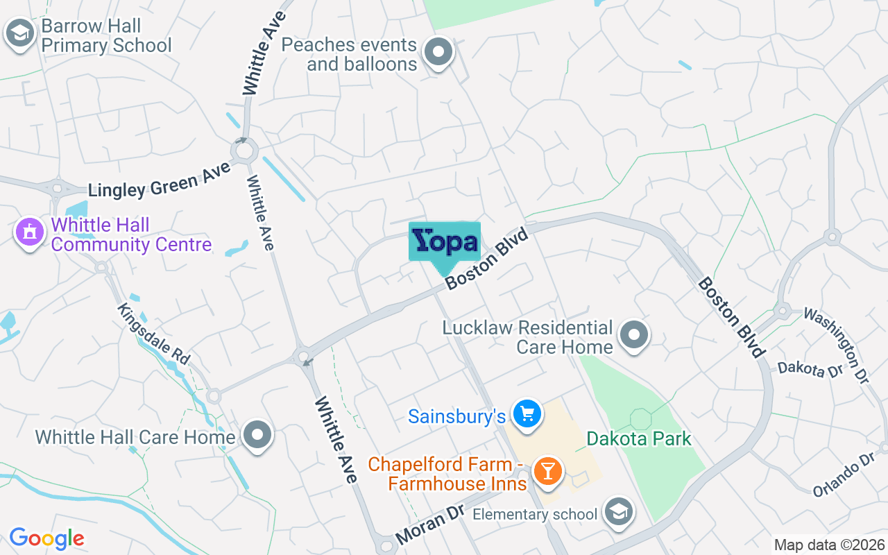Map showing the location of WA5 3SP