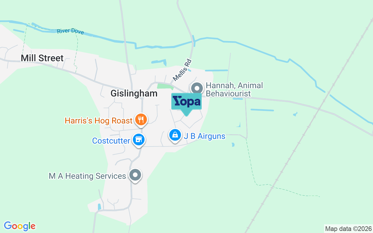 Map showing the location of IP23 8LA