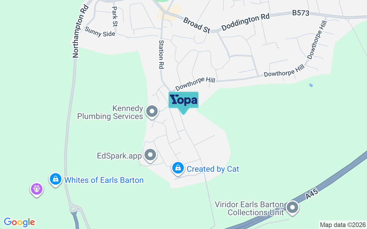 Map showing the location of NN6 0NX