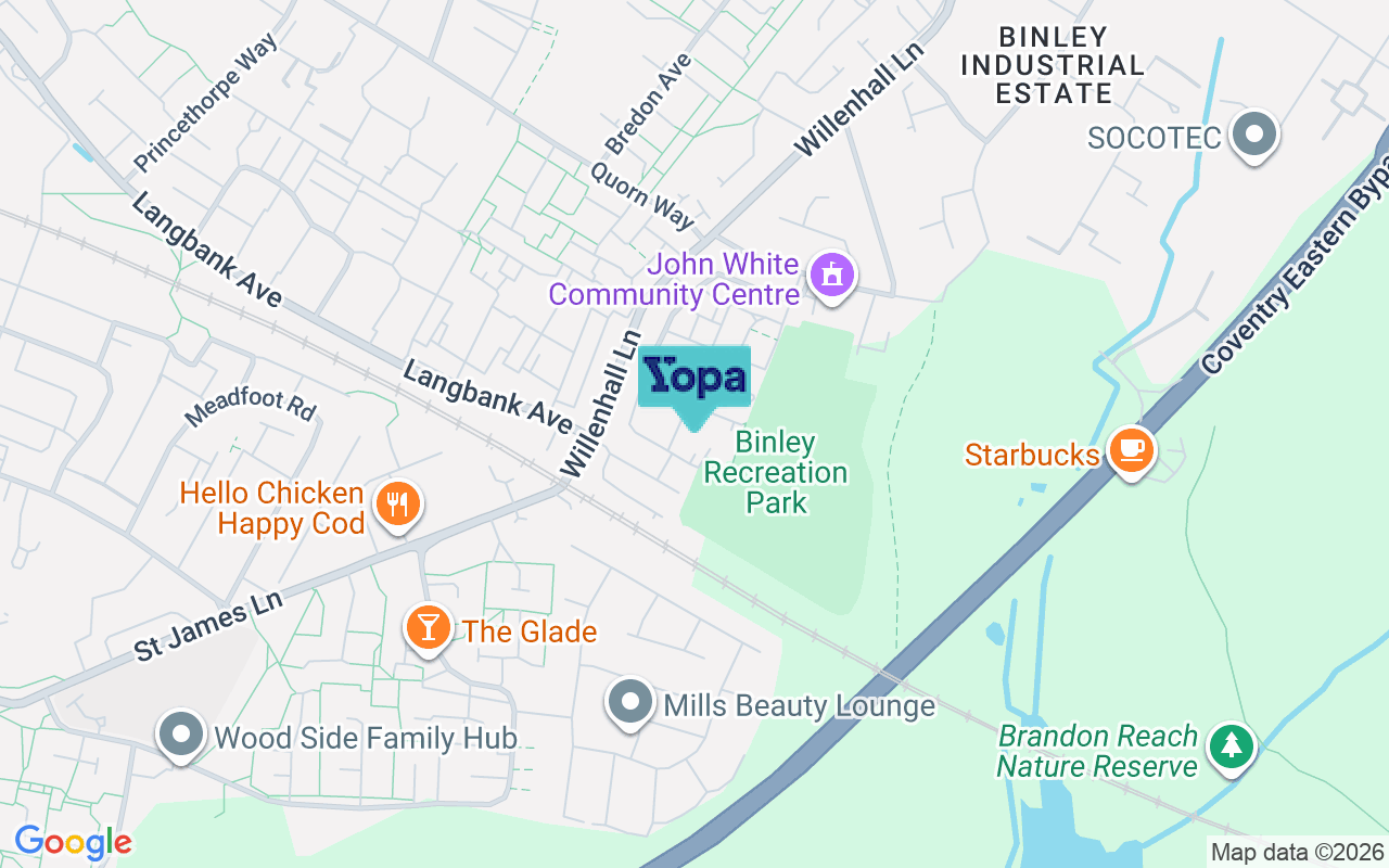 Map showing the location of CV3 2PJ