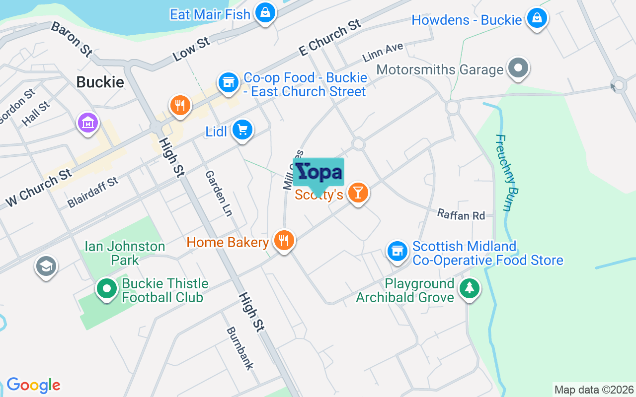 Map showing the location of AB56 1NT