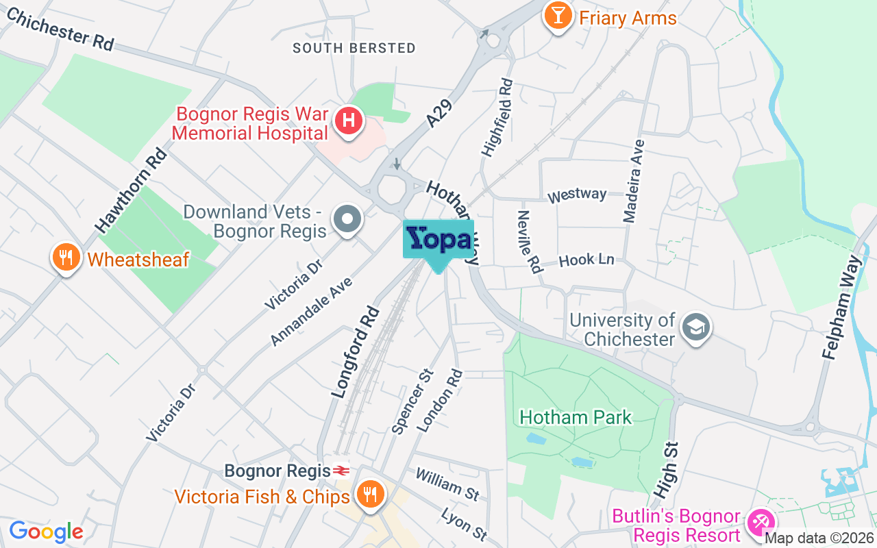 Map showing the location of PO21 1AX