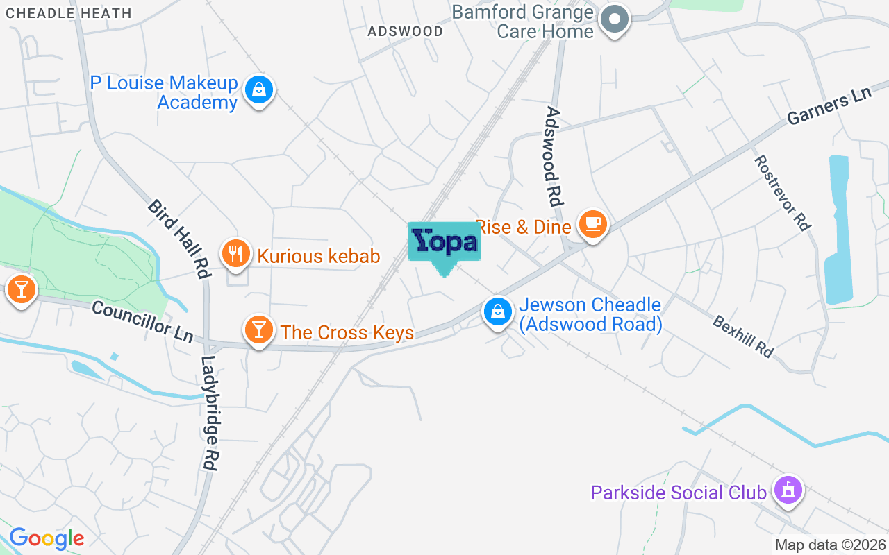 Map showing the location of SK8 5QZ
