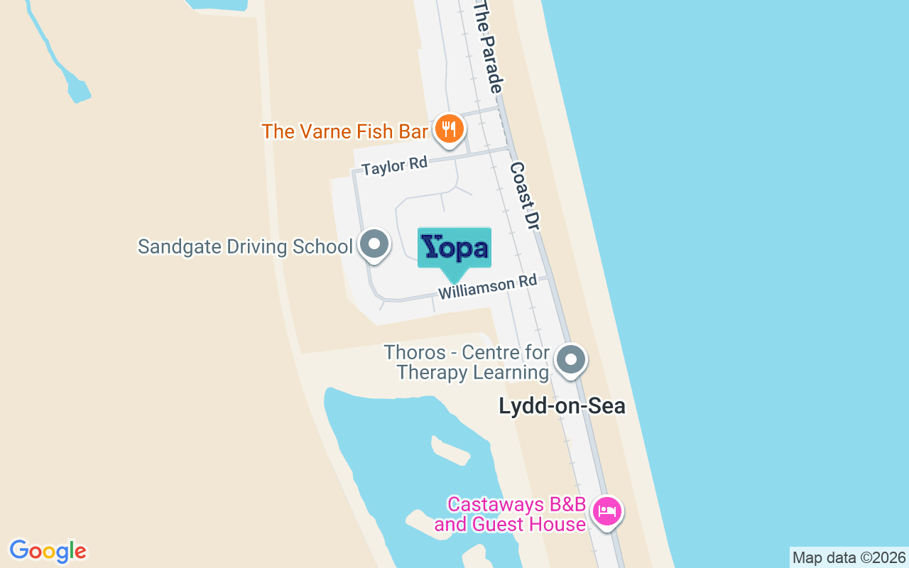 Map showing the location of TN29 9NT