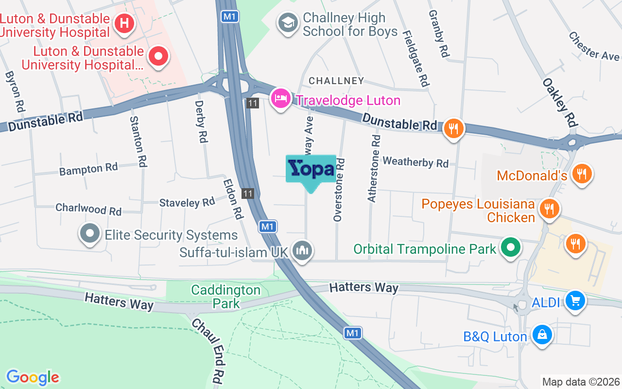 Map showing the location of LU4 8RA