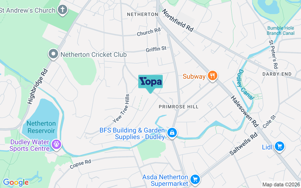 Map showing the location of DY2 0JZ