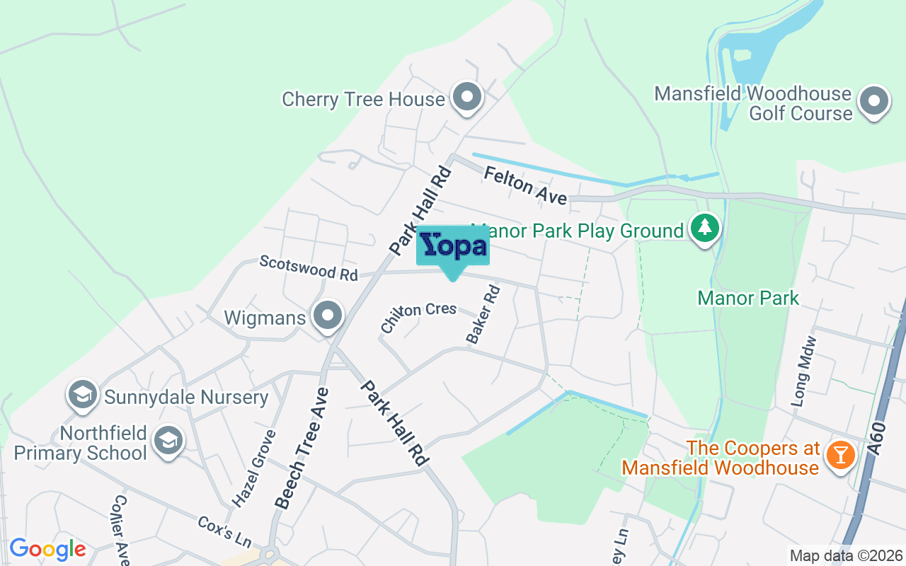 Map showing the location of NG19 8QP