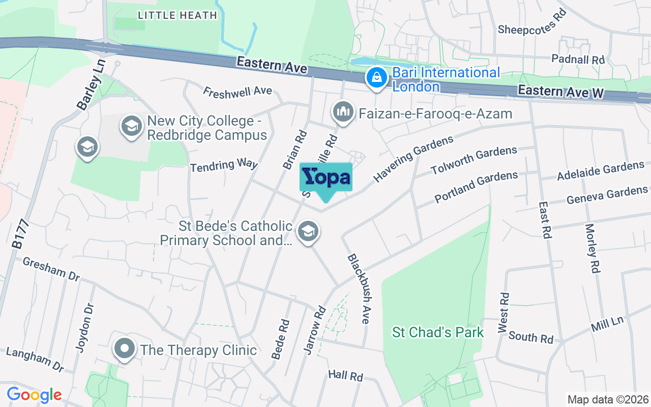 Map showing the location of RM6 5AR