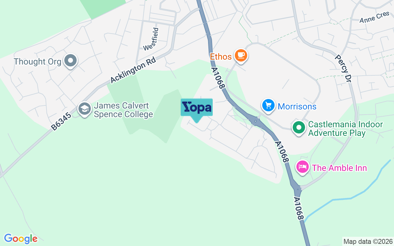 Map showing the location of NE65 0GS