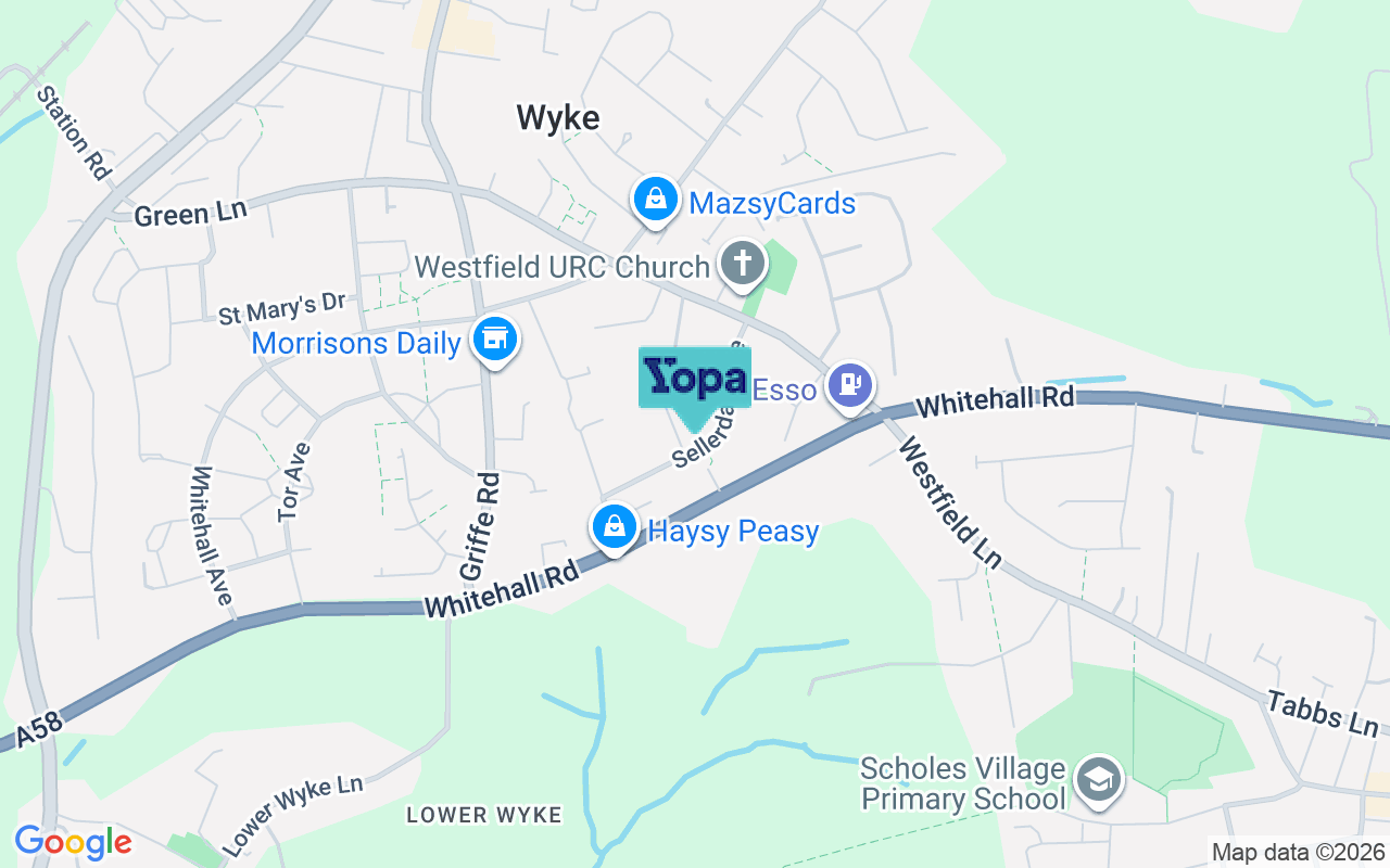 Map showing the location of BD12 9LJ