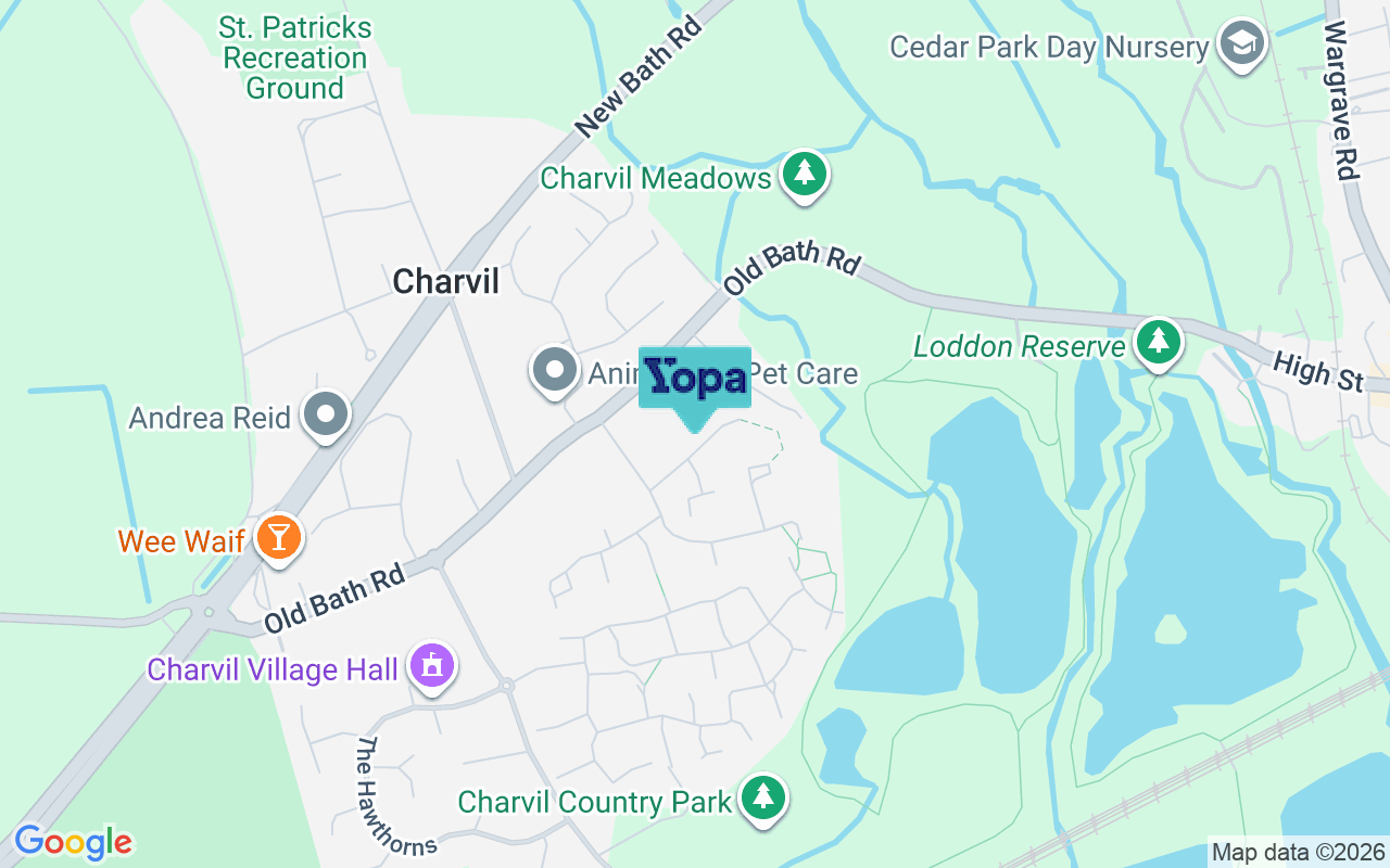 Map showing the location of RG10 9QD