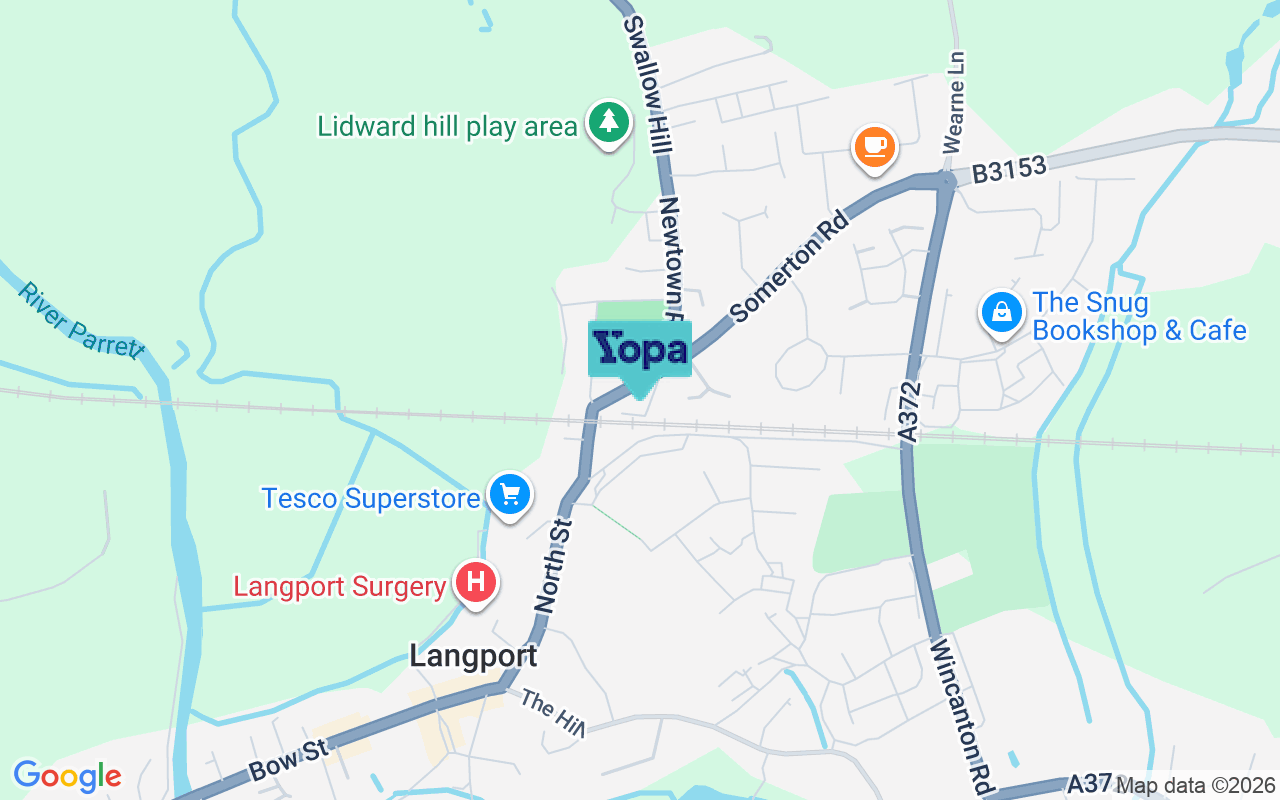 Map showing the location of TA10 9SY