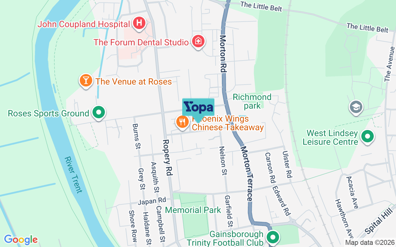 Map showing the location of DN21 2SA