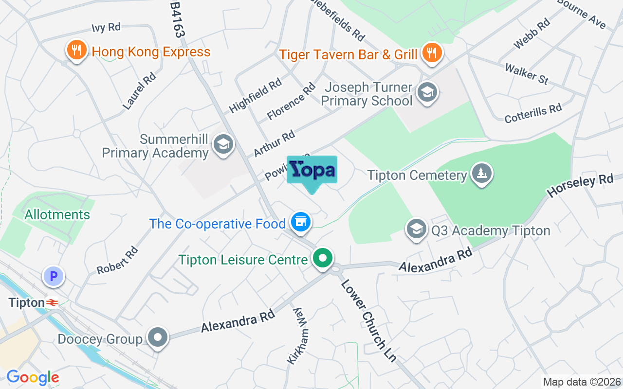 Map showing the location of DY4 0PR