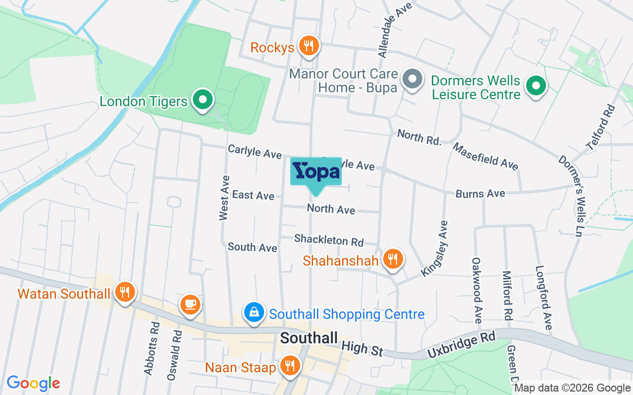 Map showing the location of UB1 2RF