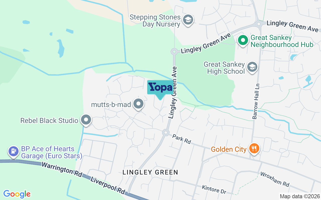 Map showing the location of WA5 3PU