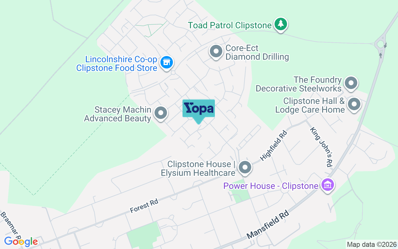 Map showing the location of NG21 9FD