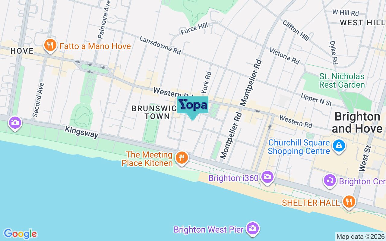 Map showing the location of BN3 1AP
