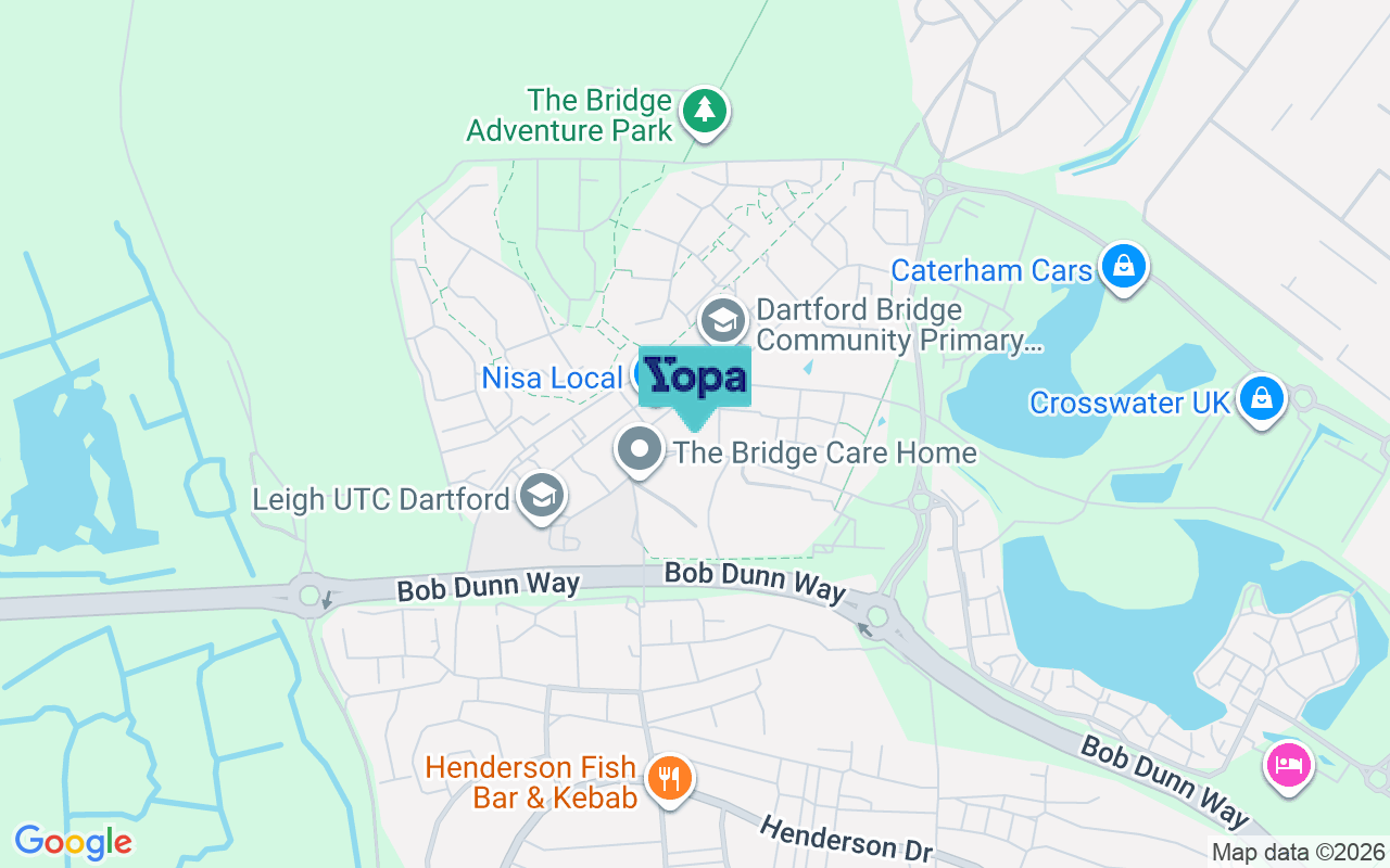Map showing the location of DA1 5FL