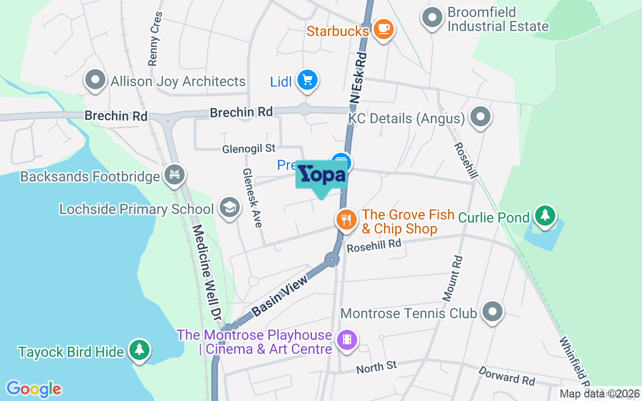 Map showing the location of DD10 8TA