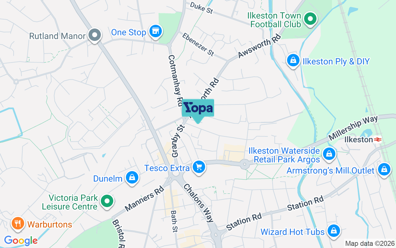 Map showing the location of DE7 8HW
