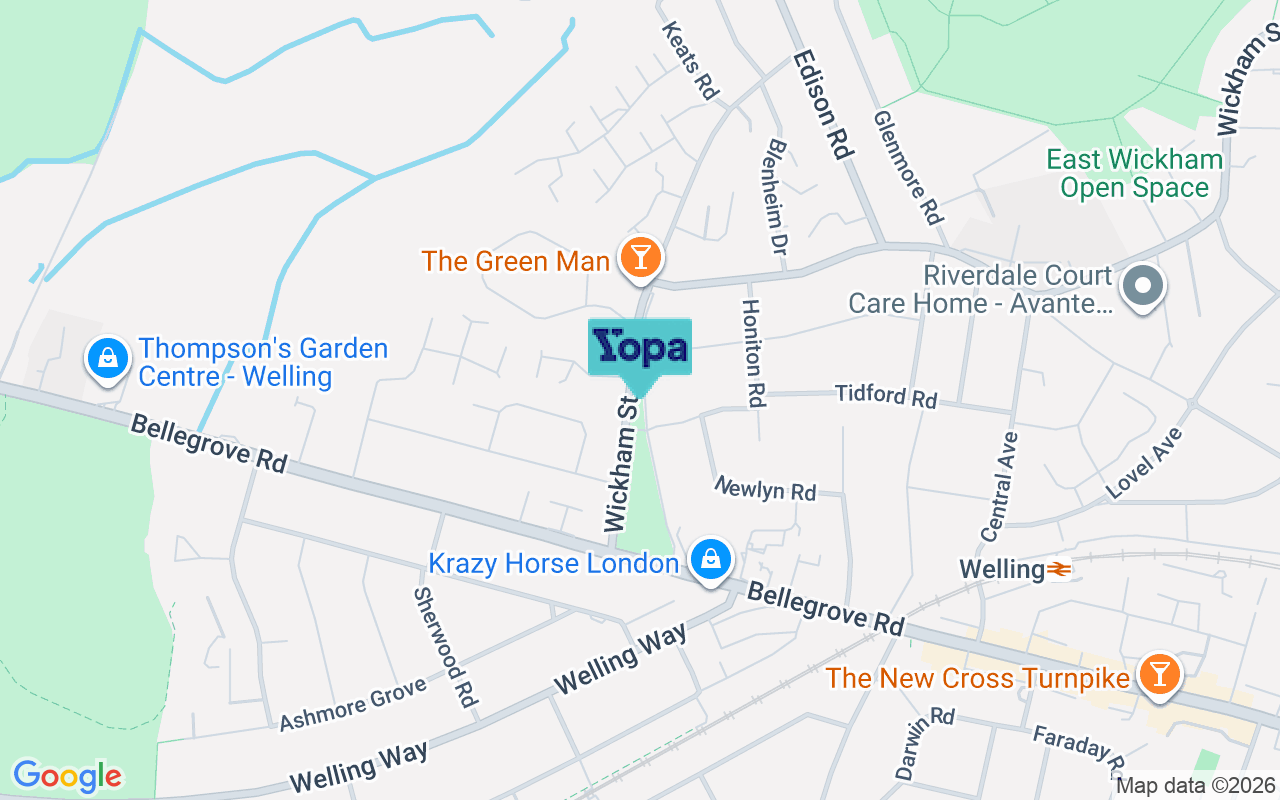 Map showing the location of DA16 3LD