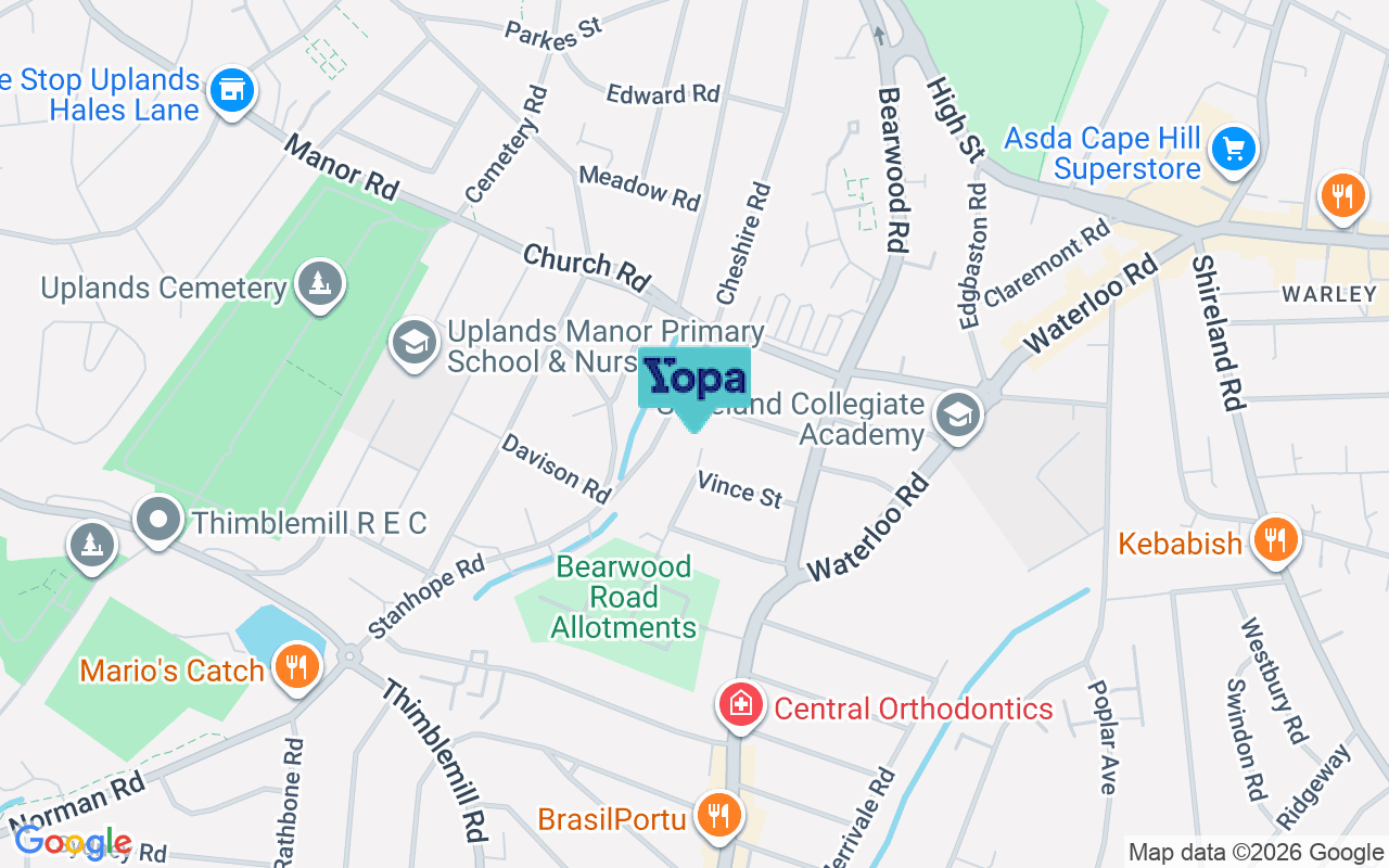 Map showing the location of B66 4HY