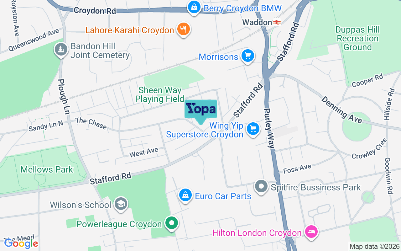 Map showing the location of SM6 8NE