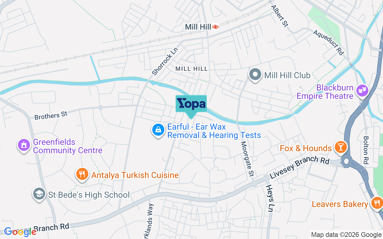 Map showing the location of BB2 4PL
