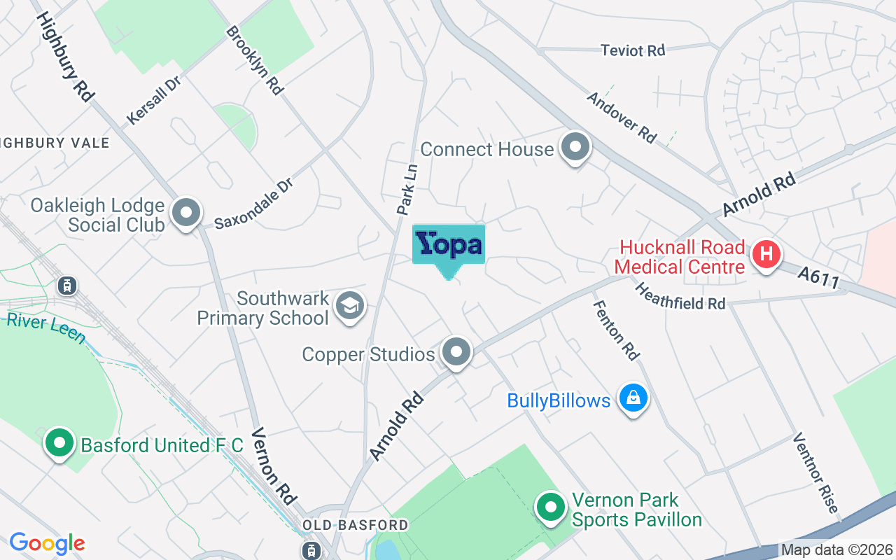 Map showing the location of NG6 0GW