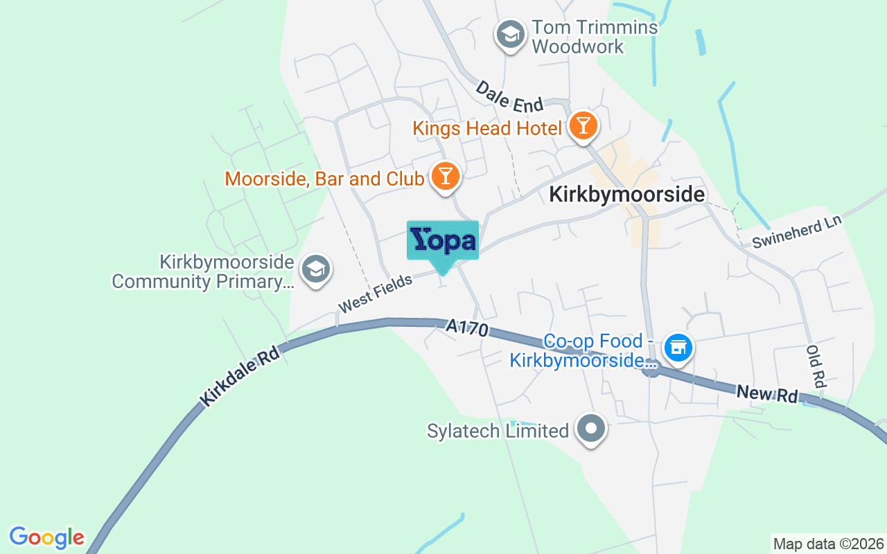 Map showing the location of YO62 6BA