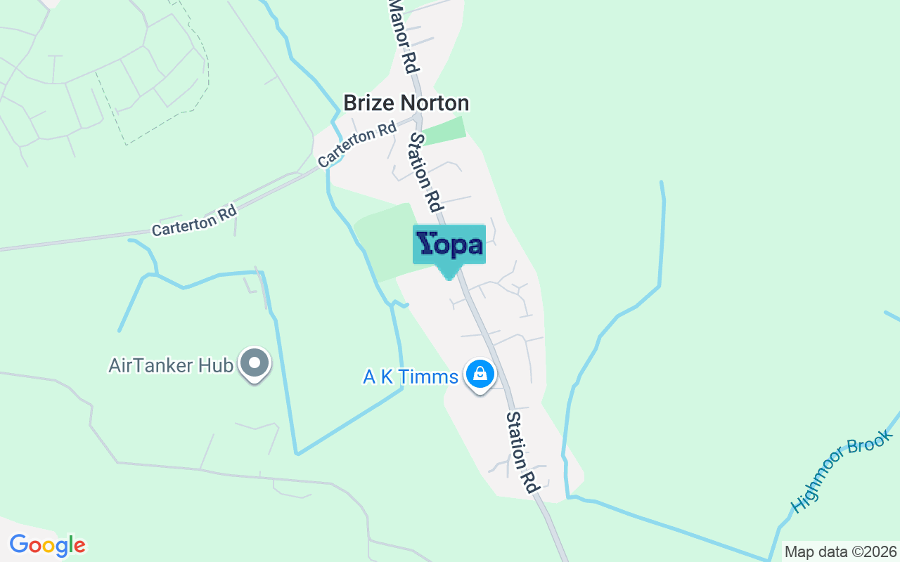 Map showing the location of OX18 3PX