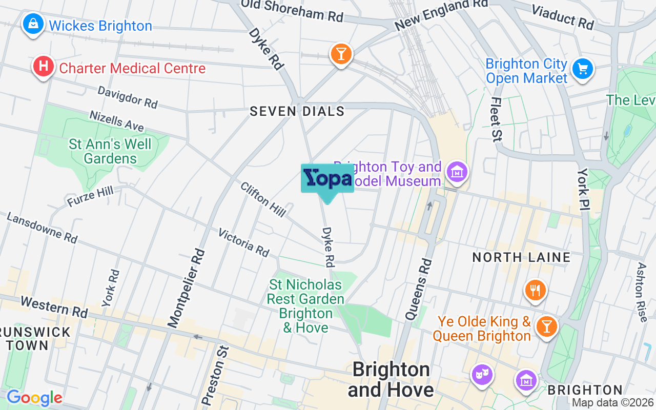 Map showing the location of BN1 3JB